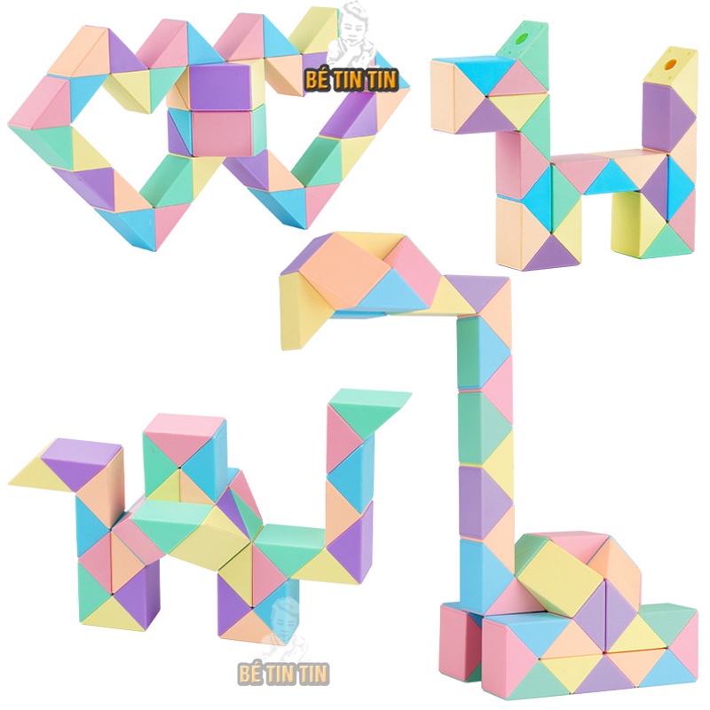 Rubik Rắn Magic Snake, 1 Que Thước Ma Thuật Sáng Tạo Đồ Chơi Phát Triển Trí Não