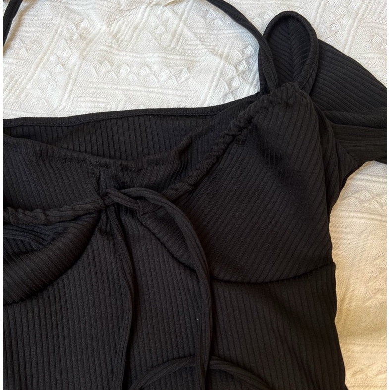 Đầm tay dài ôm body ngắn Erys Dress NGOCCLOTHING nữ  Váy tay dài phong cách năng động màu đen quyến rũ HOT