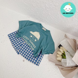 Sét bộ cotton phối quần kẻ karo