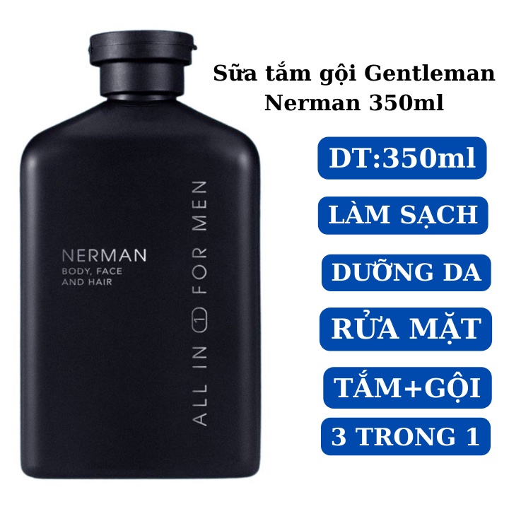 Sữa tắm gội hương nước hoa cao cấp Gentleman 3 in 1 NERMAN 350ml