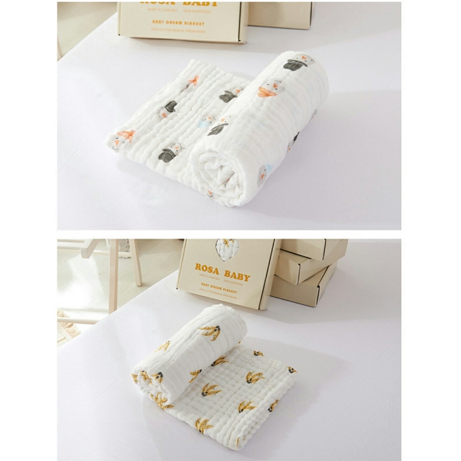 Set 5 Khăn sữa Aden nhăn 6 lớp dầy đẹp cho bé