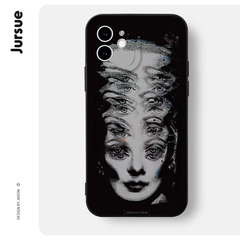 Ốp điện thoại JURSUE hoạt hình dễ thương đẹp ngầu độc lạ vintage Cho iPhone 14 13 12 11 Pro Max SE 2020 X XR XS 8 7 ip 6S 6 Plus XYH1132