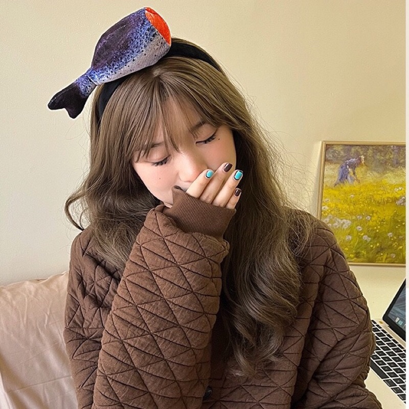 Bờm Cài Tóc Băng Đô Cute Ngộ Nghĩnh Vui Nhộn Hài Hước Hình Chân Giò, Cá Hồi