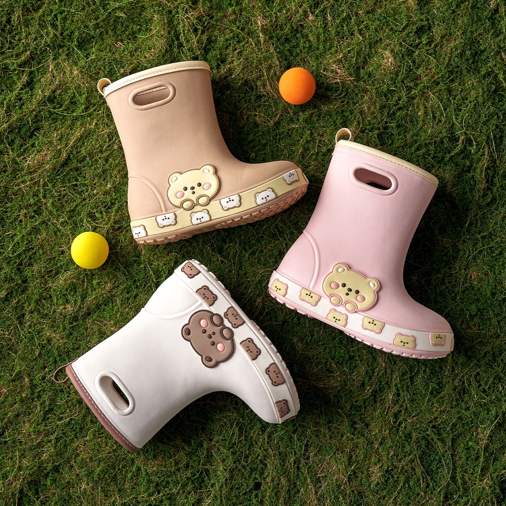 Cheerful Mario Giày Bốt Đi Mưa Chống Trượt Không Thấm Nước In Hình Công Chúa Mario Cho Bé Gái Mẫu Giáo Cheerful Bao