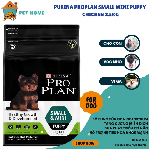 Thức ăn cho chó con bố sung sữa non Colostrum - Vóc mini và nhỏ Purina Pro Plan (Mini and Small Puppy) 2,5kg