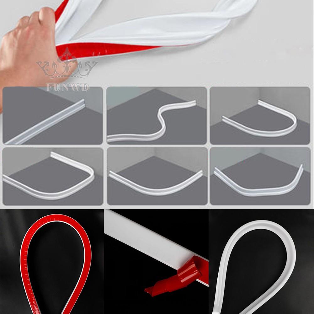【FUNWD】100-300CM Rubber Silicone Shower Barrier Water Stopper Bathroom/Waterproof Strip