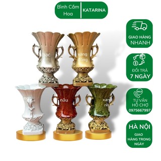 Bình hoa decor dáng cúp, chất liệu nhựa composite,mã bh28,bình hoa giả katarina
