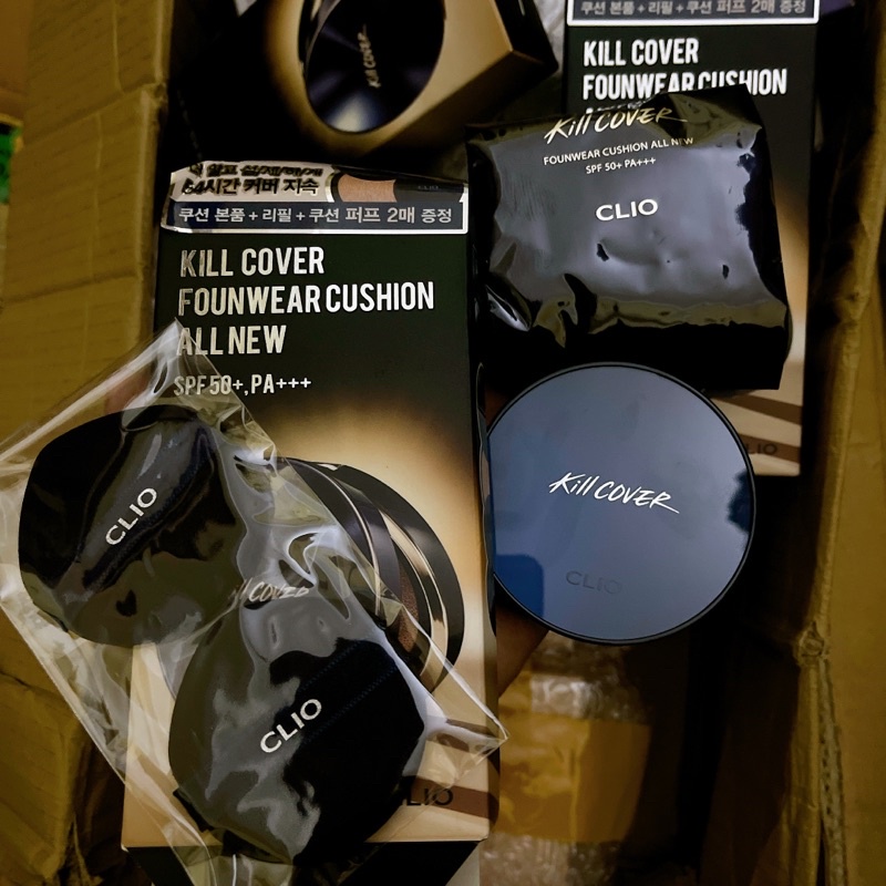 PHẤN NƯỚC CLIO KILL COVER FOUNWEAR CUSHION ALL NEW  tặng kèm lõi và bông phấn nước date 4/24