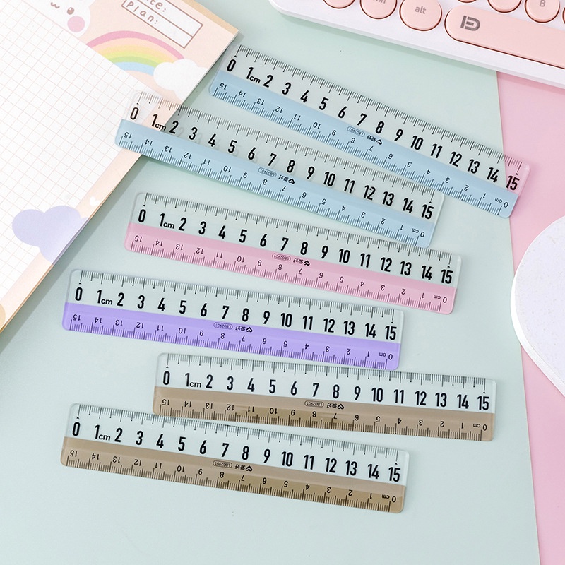 1 Thước Kẻ Đo Trong Suốt 15cm Đơn Giản Dành Cho Học Sinh Tiểu Học