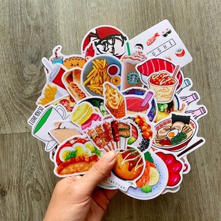 Sticker FOOD - THỨC ĂN  CHỐNG NƯỚC dán trang trí xe, laptop, nón bảo hiểm, vali, đàn guitar, máy tính, ốp điện thoại
