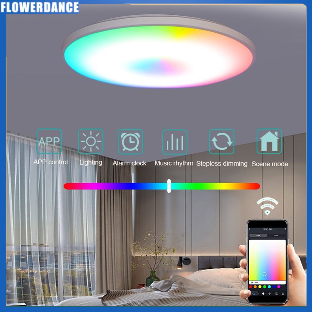 Đèn Trần Thông Minh Wifi Đèn Nền Rgb Xung Quanh Màu Sắc Bluetooth 2.4G Đèn Led Mờ Rgb C W Nhiều Màu Sắc Tuya Điều Khiển Ứng Dụng Từ Xa Bằng Giọng Nói Flowerdance