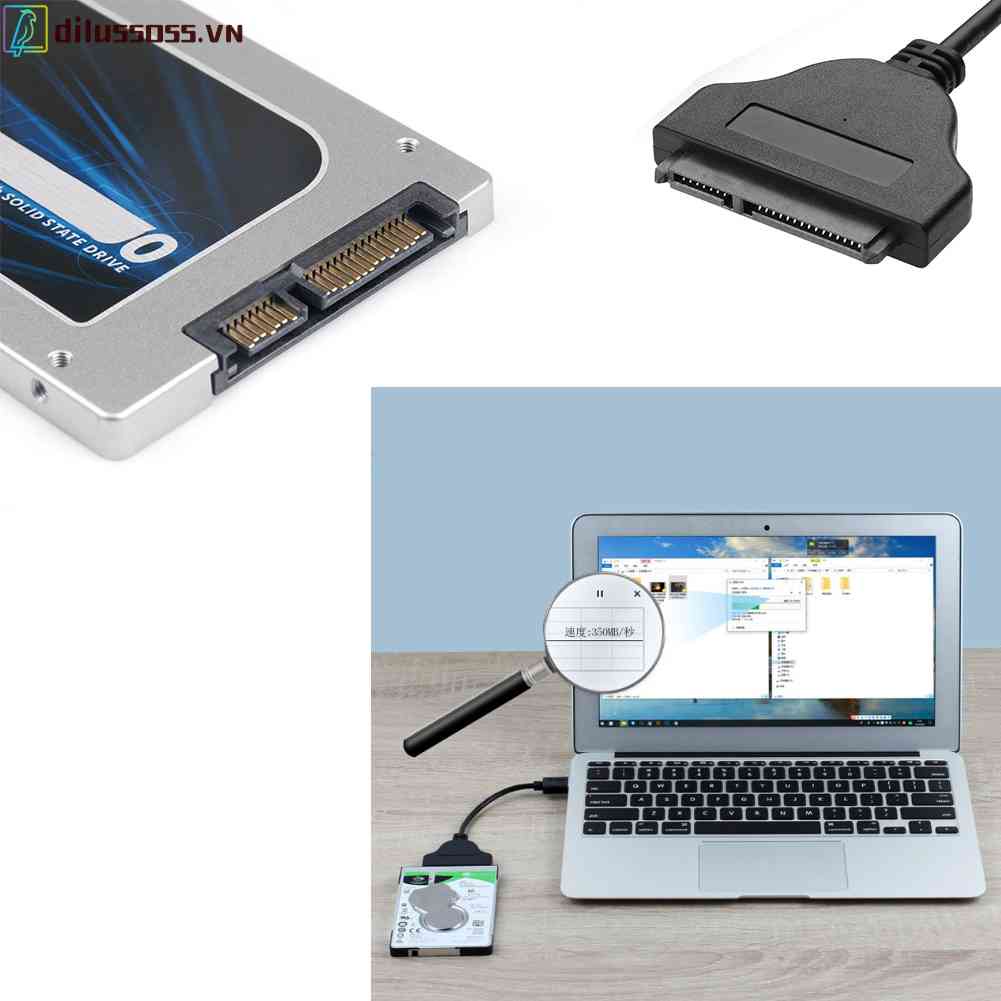 Cáp ChuyểN ĐổI USB 3.0 Sang SATA 3 6Gbps, Hỗ Trợ Ổ CứNg SSD 2.5 Inch