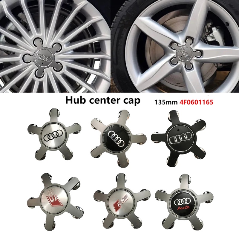 Set 4 Nắp Đậy Trục Bánh Xe 135mm Chuyên Dụng Cho Audi A3 A4 A5 A6 RS S3 S4 S5 S6 TT RS4 RS5 RS6 Sline 4F0601165