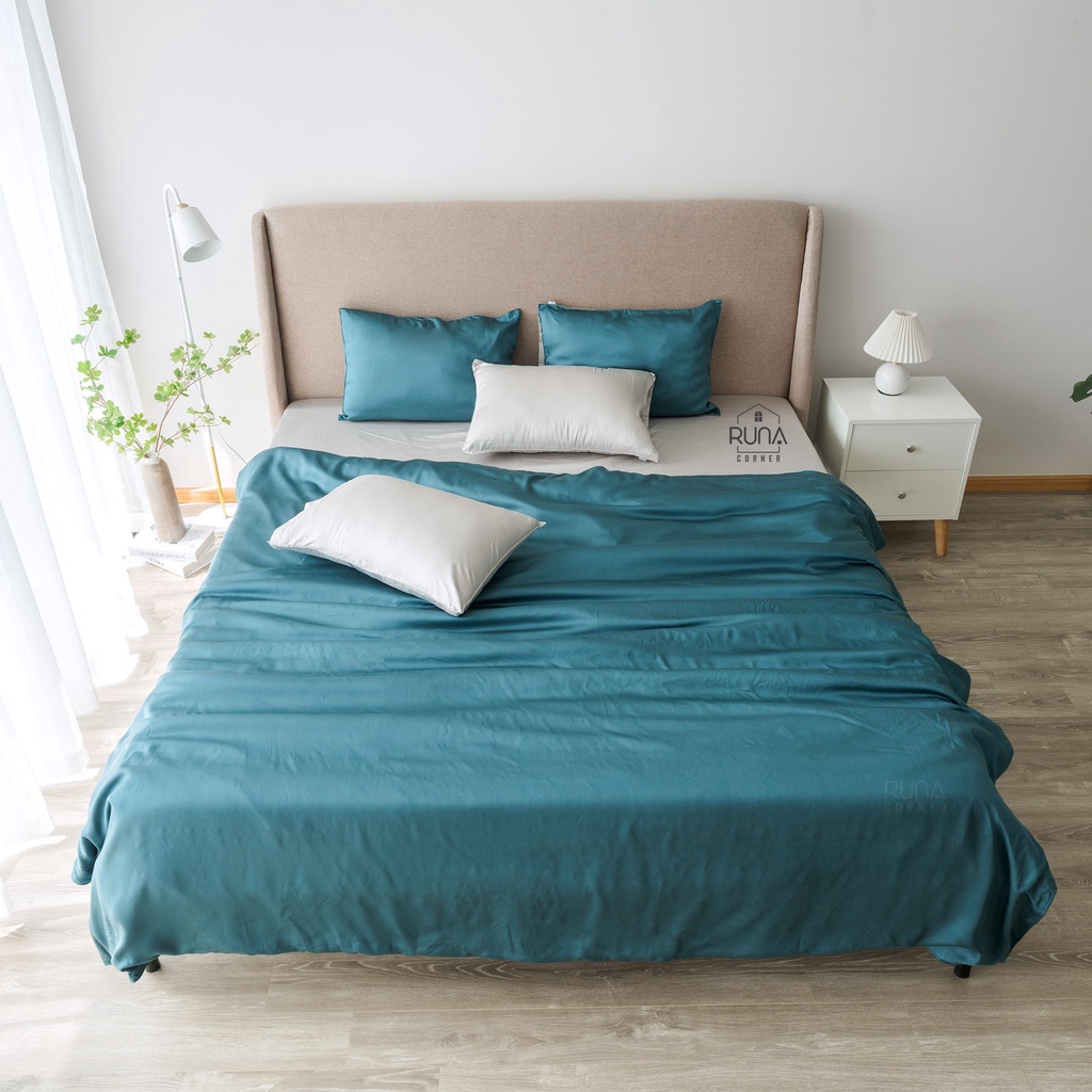 Vỏ Gối Nằm Kích Thước 50x70 45x65 RUNA CORNER Chất Liệu Cotton Satin Cao Cấp Màu Trơn, Mềm Mại Thoáng Mát