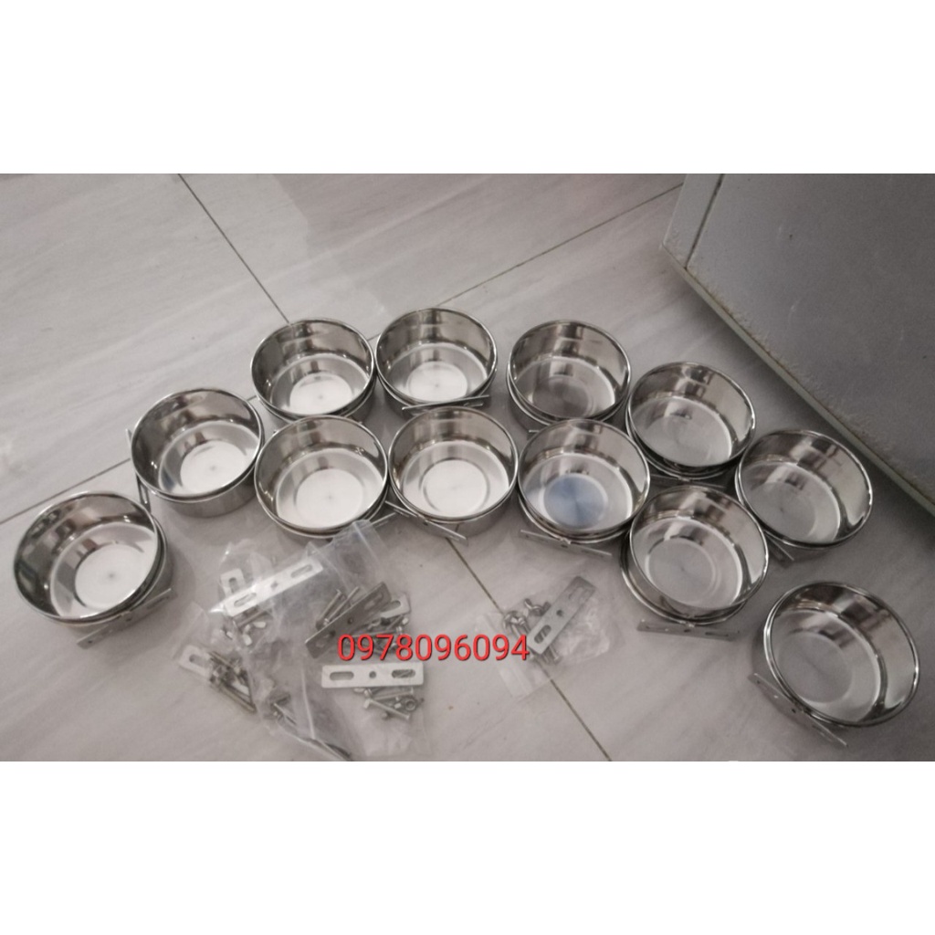 Máng ăn 14cm inox 304 cho chồn hương máng ăn inox 304 cho vẹt máng ăn inox 304 cho mèo