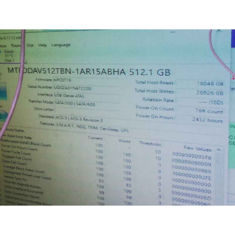 Ssd m2 sata micron 512gb, 256gb..