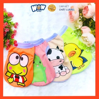 [F019] Áo thun thoáng mát thú cưng,wowpets Áo thun 3 lỗ cho chó mèo họa tiết hoạt hình.