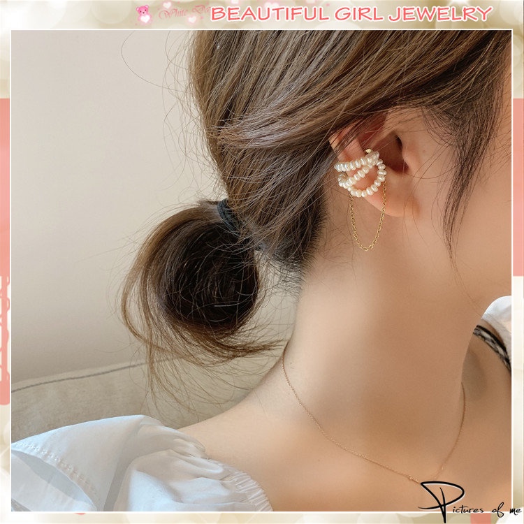 1 Bông Tai Thời Trang Đính Ngọc Trai Giả Bằng Kim Loại Cho Nữ