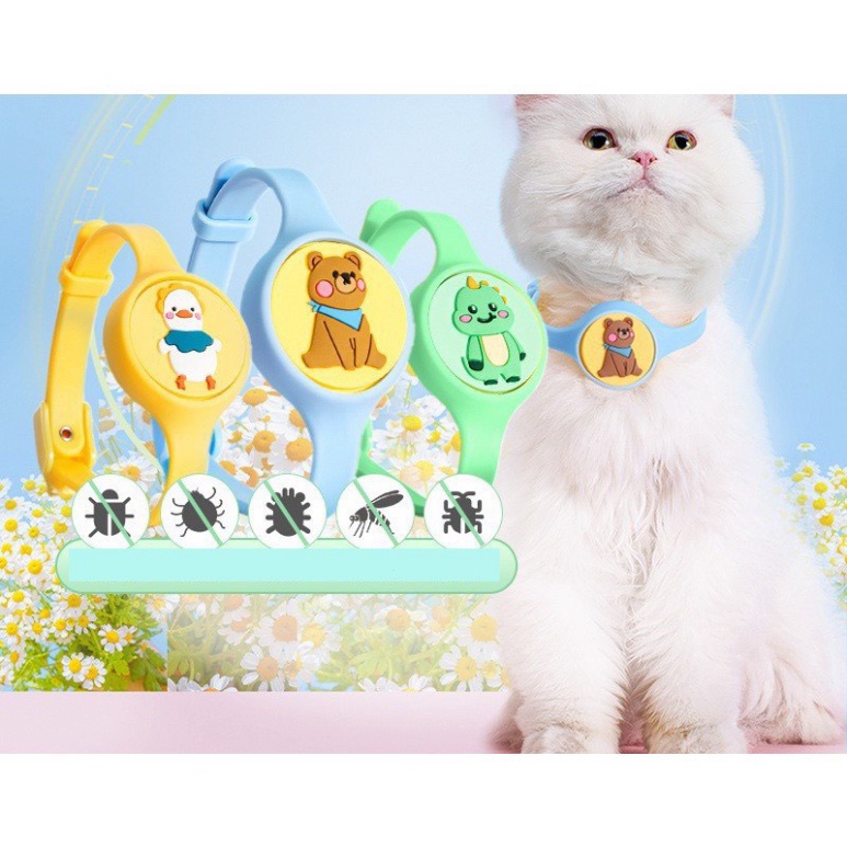 Vòng Cổ Đặc Trị Ve Rận, Bọ Chét Chó Mèo - Chất Liệu Cao Su An Toàn Dành Cho Thú Cưng meohery_shop