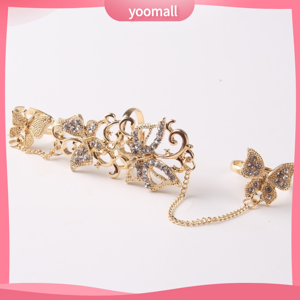 Nhẫn Hình Bướm Rỗng Đính Đá Có Thể Điều Chỉnh Kích Cỡ Thời Trang Dành Cho Nữ