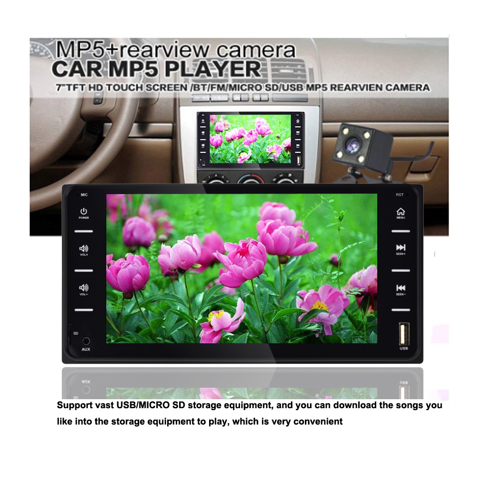 Màn hình cảm ứng hd 7 '' 2 din radio car multimedia player android / ios mirror link bluetooth audio radio stereo cho toyota