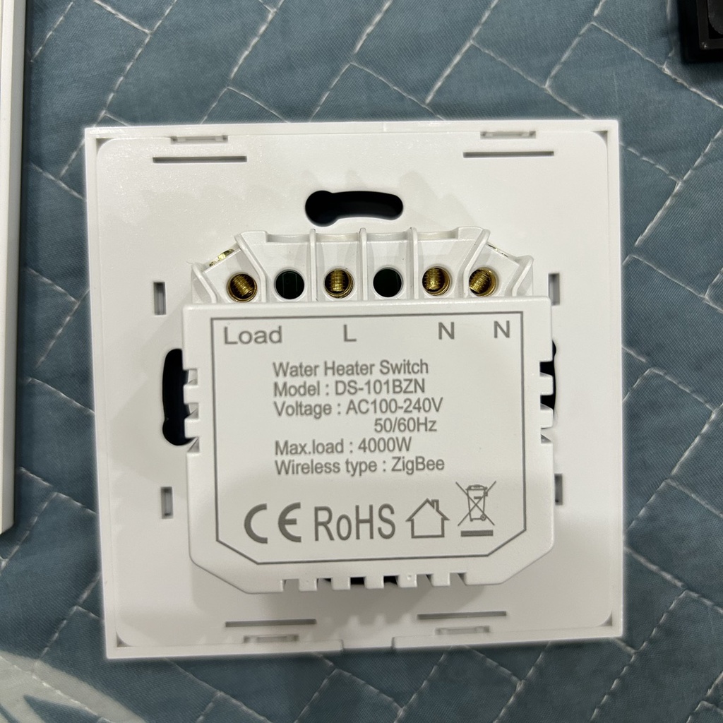 Công Tắc Bình Nóng Lạnh ZIGBEE TUYA, Màu Trắng Hình Vuông 20A Cài Đặt Hẹn Giờ