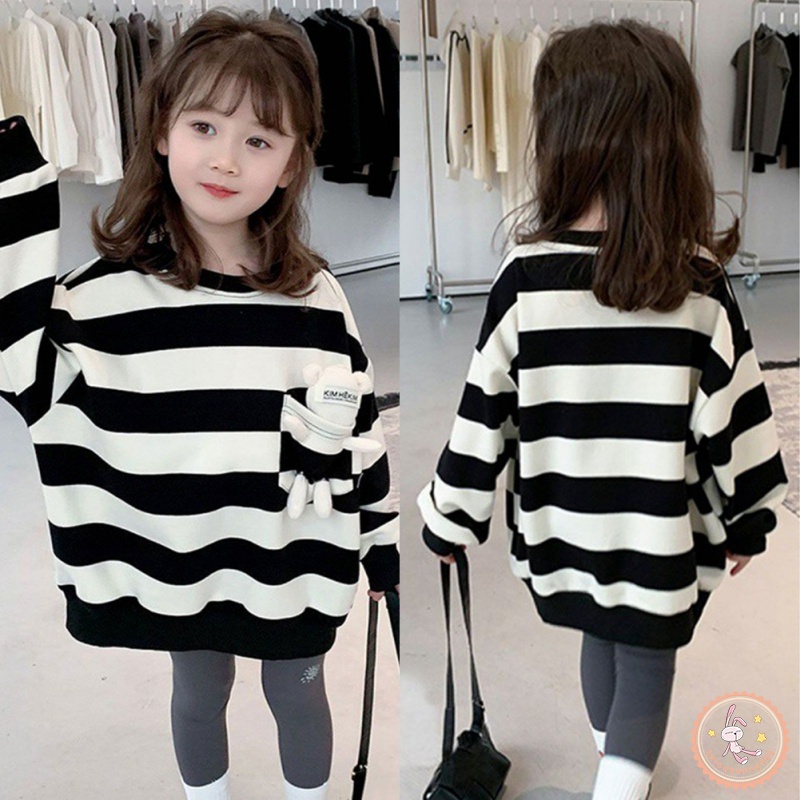 Áo Hoodie Tay Dài In Hình Gấu Hoạt Hình Dành Cho Bé Gái