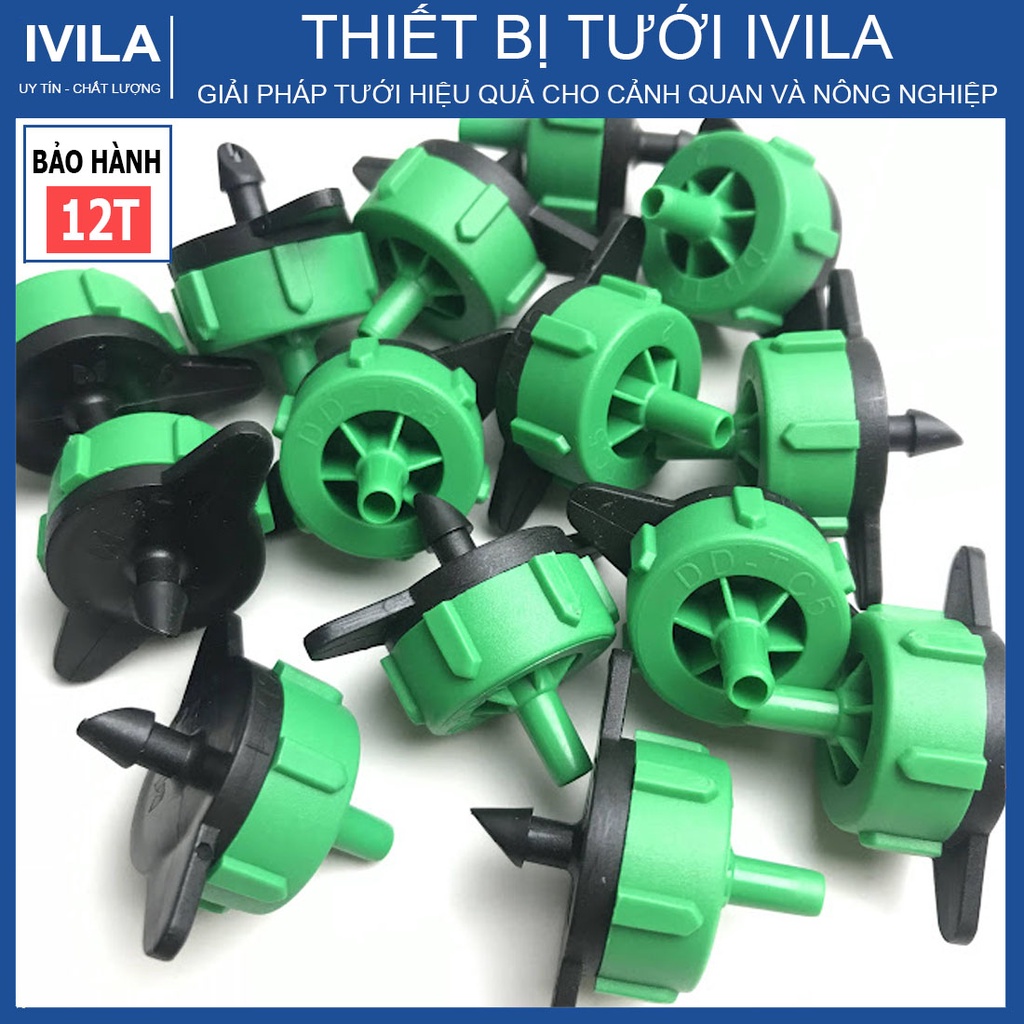 Bộ 50 Béc tưới nhỏ giọt bù áp 2L,4L,8L - Chống tắc, tự động cân bằng áp, dễ dàng vệ sinh