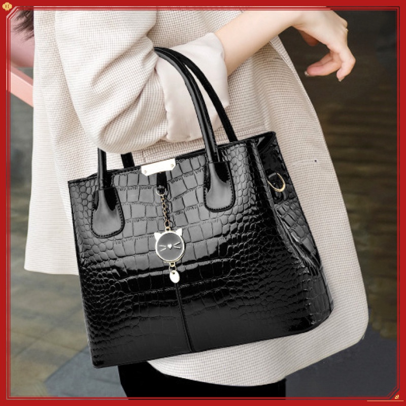 M97-Túi Đeo Chéo Da PU Họa Tiết Da Cá Sấu Phong Cách Hàn Quốc Đơn Giản Thời Trang Cho Nữ