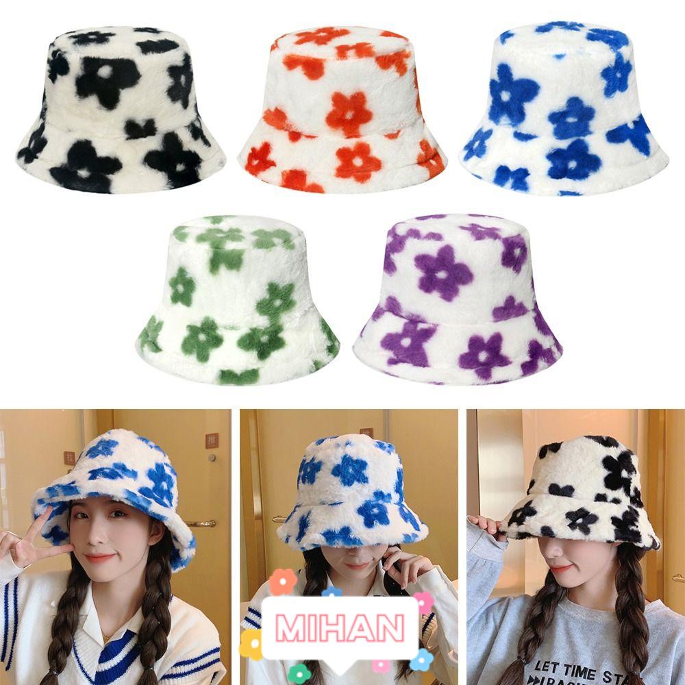 Mũ Bucket Chất Liệu Mềm Mại Thời Trang Mùa Đông Phong Cách Vintage MIHAN1