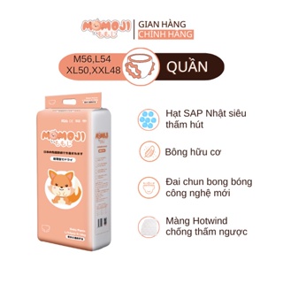 Mã BMIN050 giảm 50K đơn 99K Tã Bỉm Quần Momoji Siêu thấm hút M56 L54 XL50