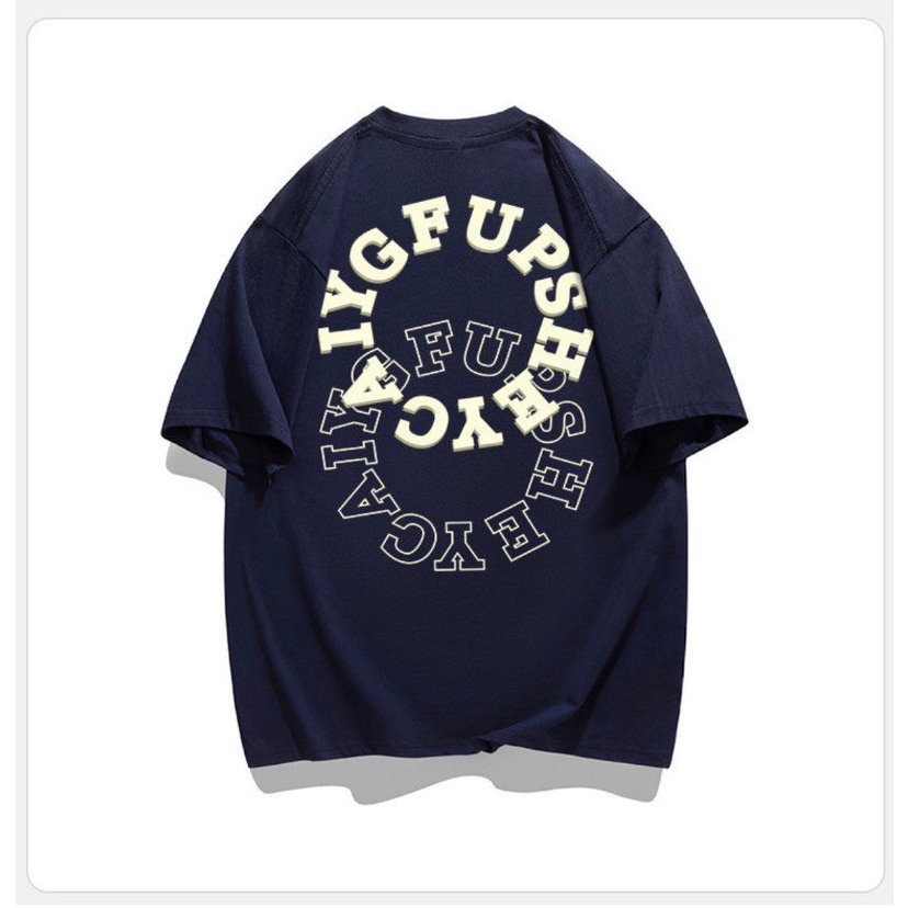 Áo Phông Cổ Tròn In Chữ SHEYCAIY Trước Ngực 100% Cotton Khô Thoáng Khí, Phong Cách Hot Trend