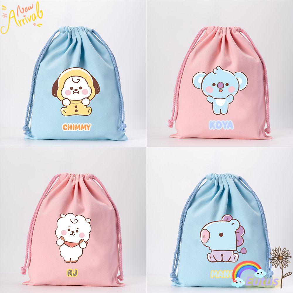 Túi Vải Rút Dây In Họa Tiết BT21 Hoạt Hình BTS