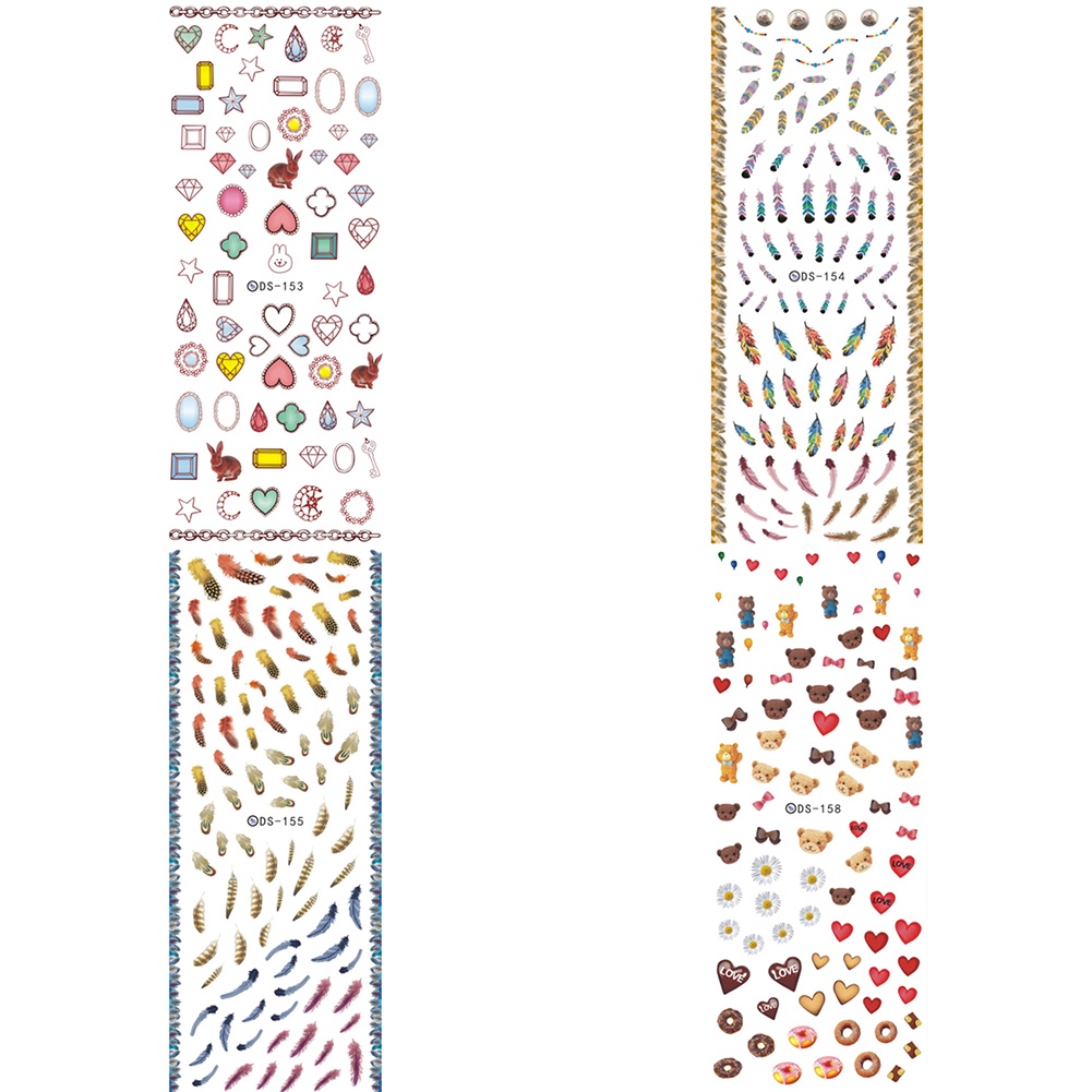 Miếng Dán Móng Chuyển Nước Trang Trí Nghệ Thuật DIY