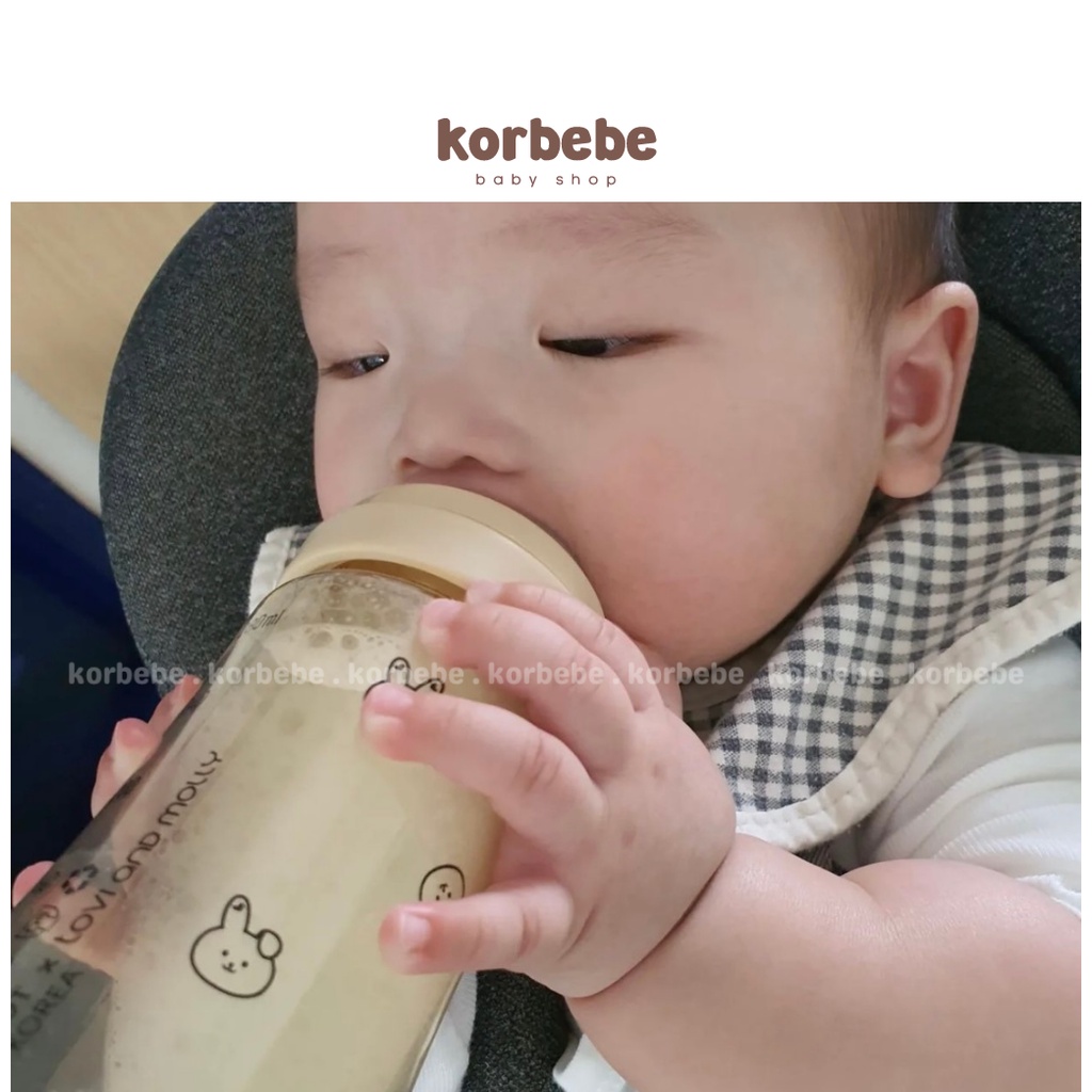 Bình sữa Tovi and Molly hình thỏ Hàn Quốc cho bé 180ml/280ml