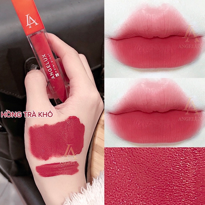 CHÍNH HÃNG SON KEM LÌ ANGELUX HỒNG TRÀ KHÔ 8ml lưu màu 14 giờ màu cực xinh