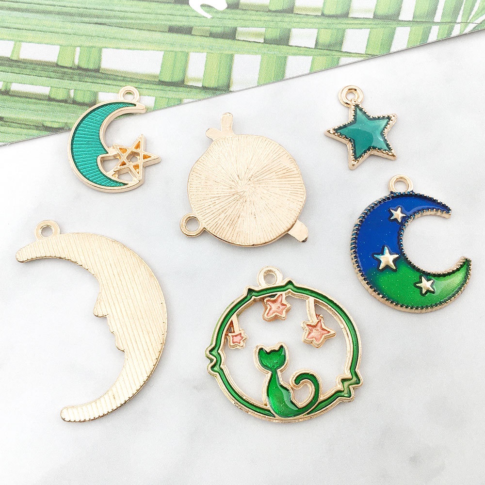 Set 8 Mặt Dây Chuyền Hình Trăng Sao Bằng Hợp Kim Thời Trang