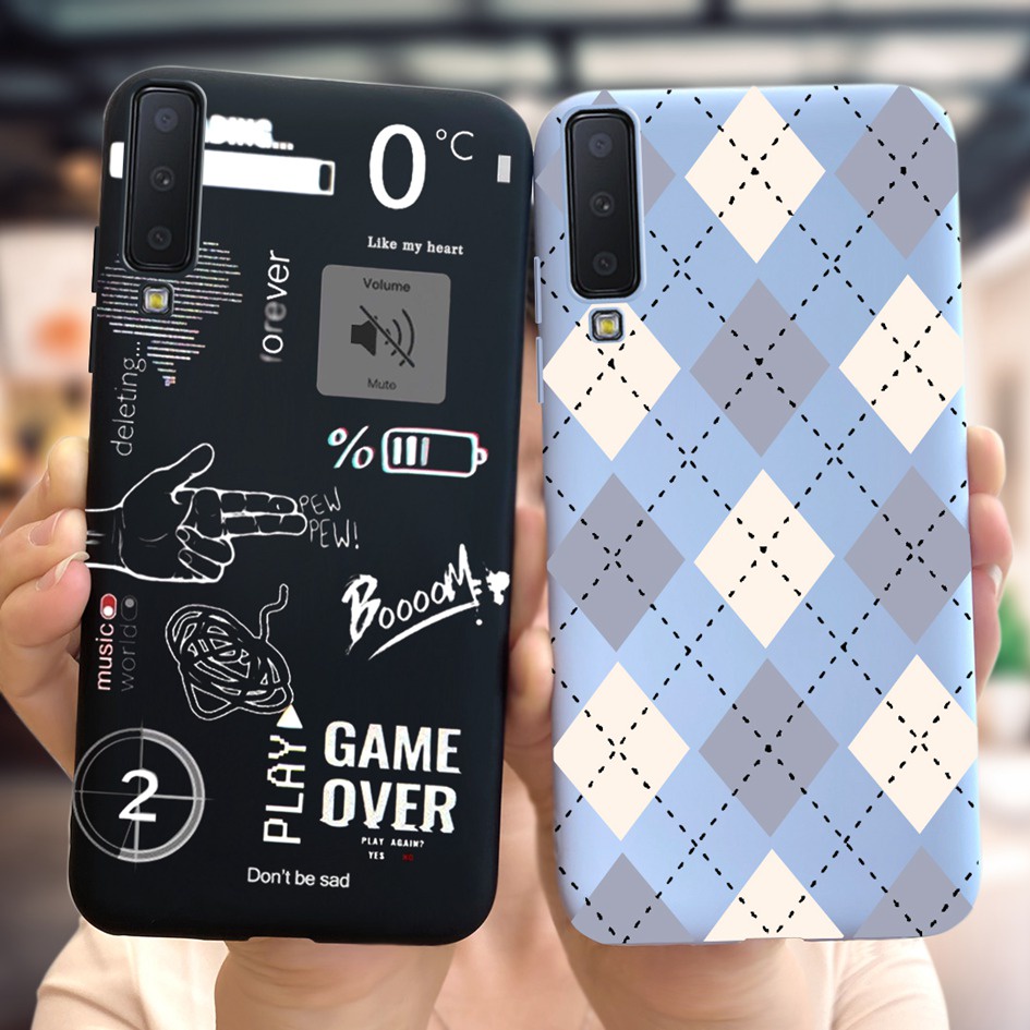 Ốp Điện Thoại Silicone Mềm Chống Sốc In Hình Bò Sữa Cho Samsung Galaxy A7 A9 2018 SM-A750F SM-A920F