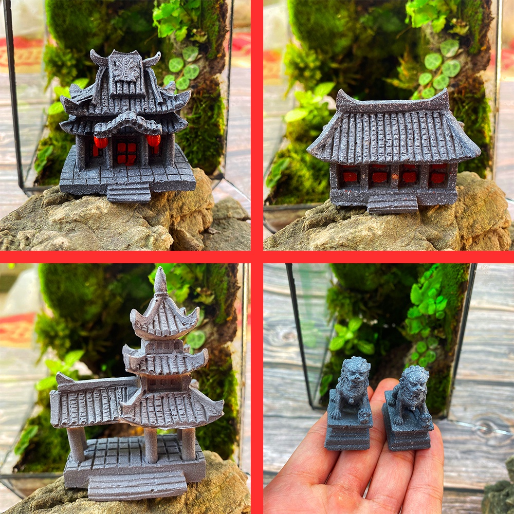 Tiểu cảnh mini Terrarium, Trang trí tiểu cảnh mô hình nhà chùa Loại Bền Đẹp