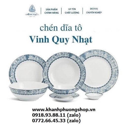 Tô chén dĩa Vinh Quy Nhạt sứ Minh Long - chén tô dĩa sứ Minh Long Vinh Quy Nhạt