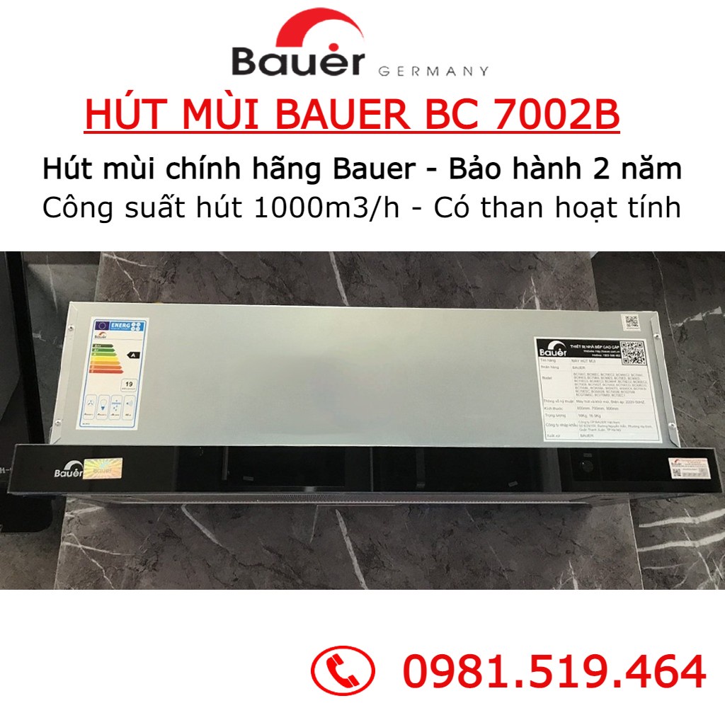 Máy hút mùi Bauer BC 6002B/7002B / Động cơ máy siêu khỏe / Hút mùi âm tủ - Bảo hành chính hãng 2 năm | BigBuy360 - bigbuy360.vn