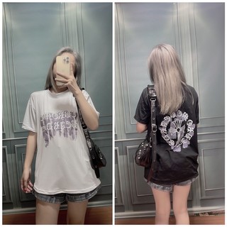 Áo phông crom chữ chảy ảnh thật