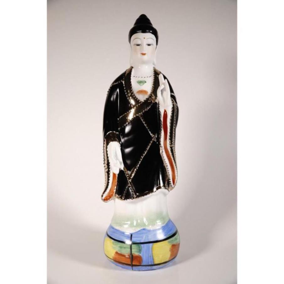 Tôn tượng mẹ diêu trì cao 40 cm - Tượng Địa Mẫu Nương Nương gốm sứ đứng vẽ màu đẹp xuất sắc