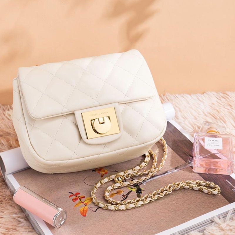 Túi Pierre Cardin chuông dây da phối xích - Hàng chính hãng