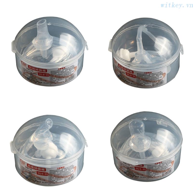 Bình Sữa Silicone Bản Rộng Chống Đầy Hơi Có Ống Hút Trọng Lượng Thay Thế Cho Bé