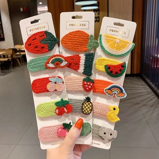 Kẹp tóc len hình hoa quả cho bé gái dễ thương đáng yêu K101
