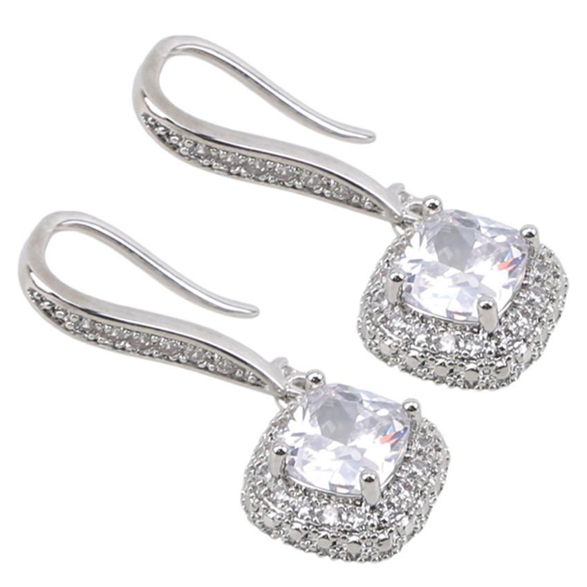 Đôi Khuyên Tai HìNh Vuông ĐíNh Zirconia NhiềU MàU ThờI Trang Cho Nữ