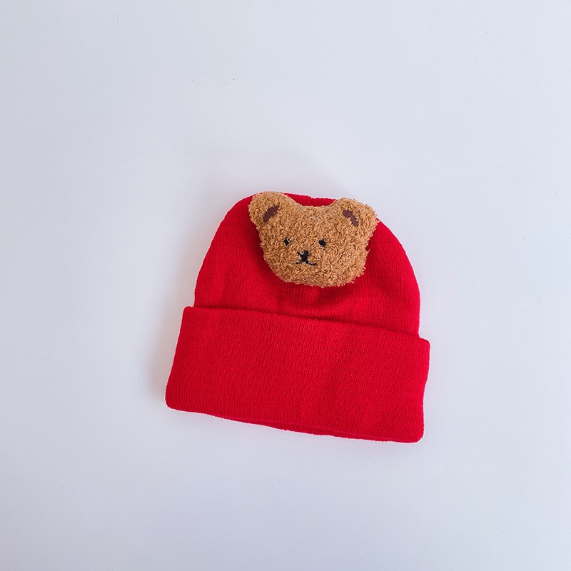 Mũ Len Co Giãn Hình Gấu Hoạt Hình Cho Bé