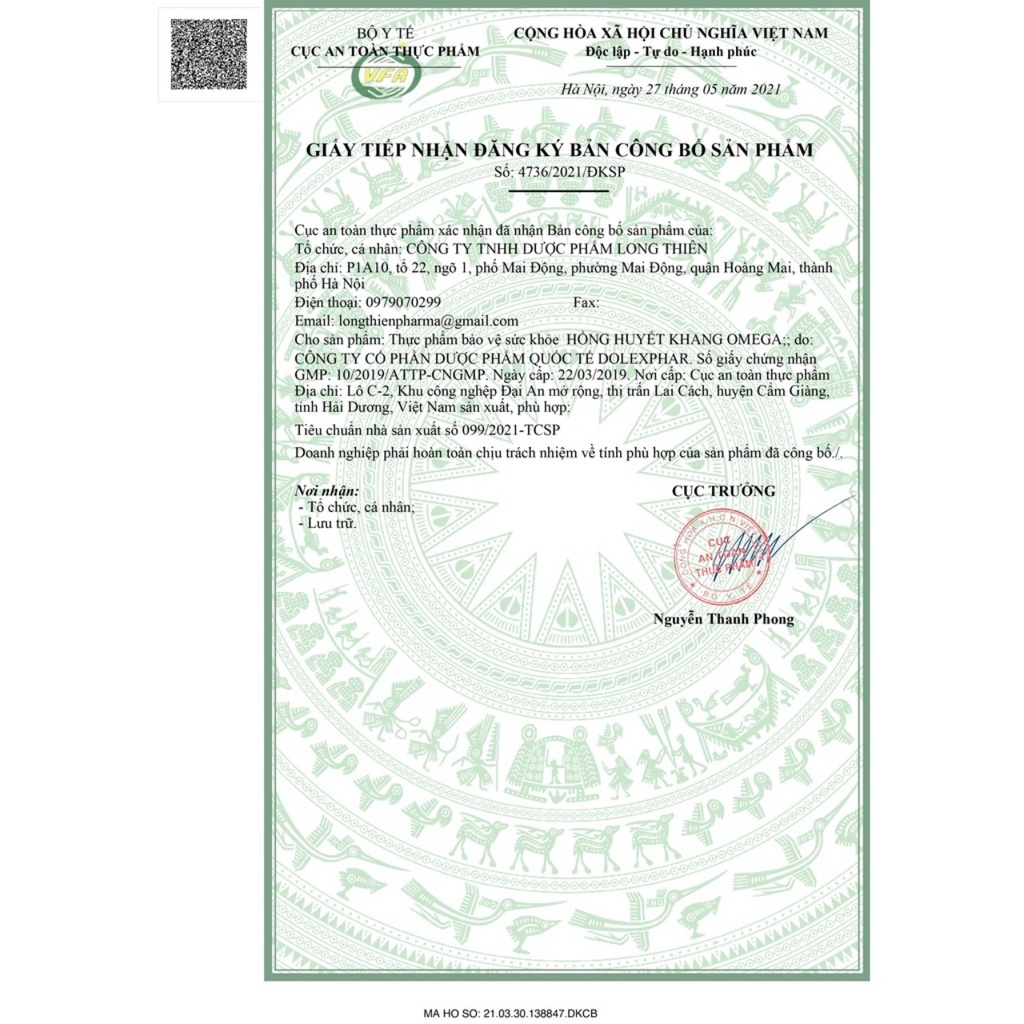 Viên uống bổ máu Hồng Huyết Khang Omega -Giúp bổ máu, sáng mắt, nổ sung sắt và DHA cho não Hộp 40 viên