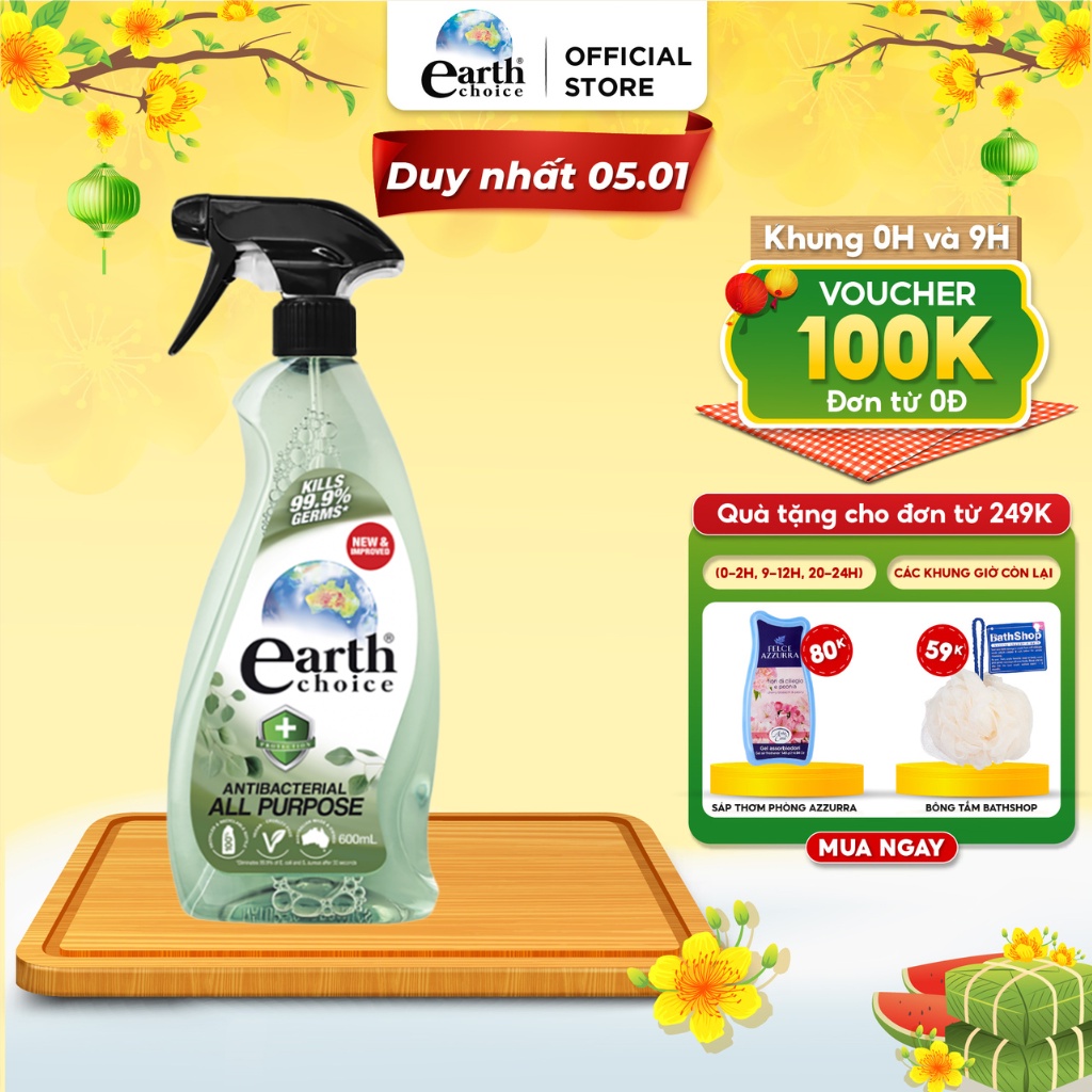 Nước Lau Đa Năng EARTH CHOICE Kháng Khuẩn